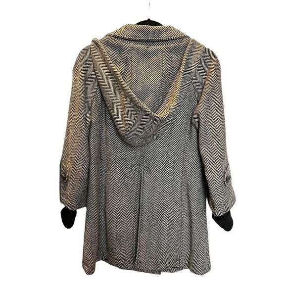 Hilary Radley Pea Coat Black and Gray Herringbone Small - Picture 2 of 9